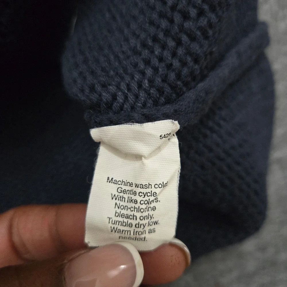 J.Crew Roll Neck Sweater Mens XL Blue Cotton Preppy Heritage Nautical Old Money